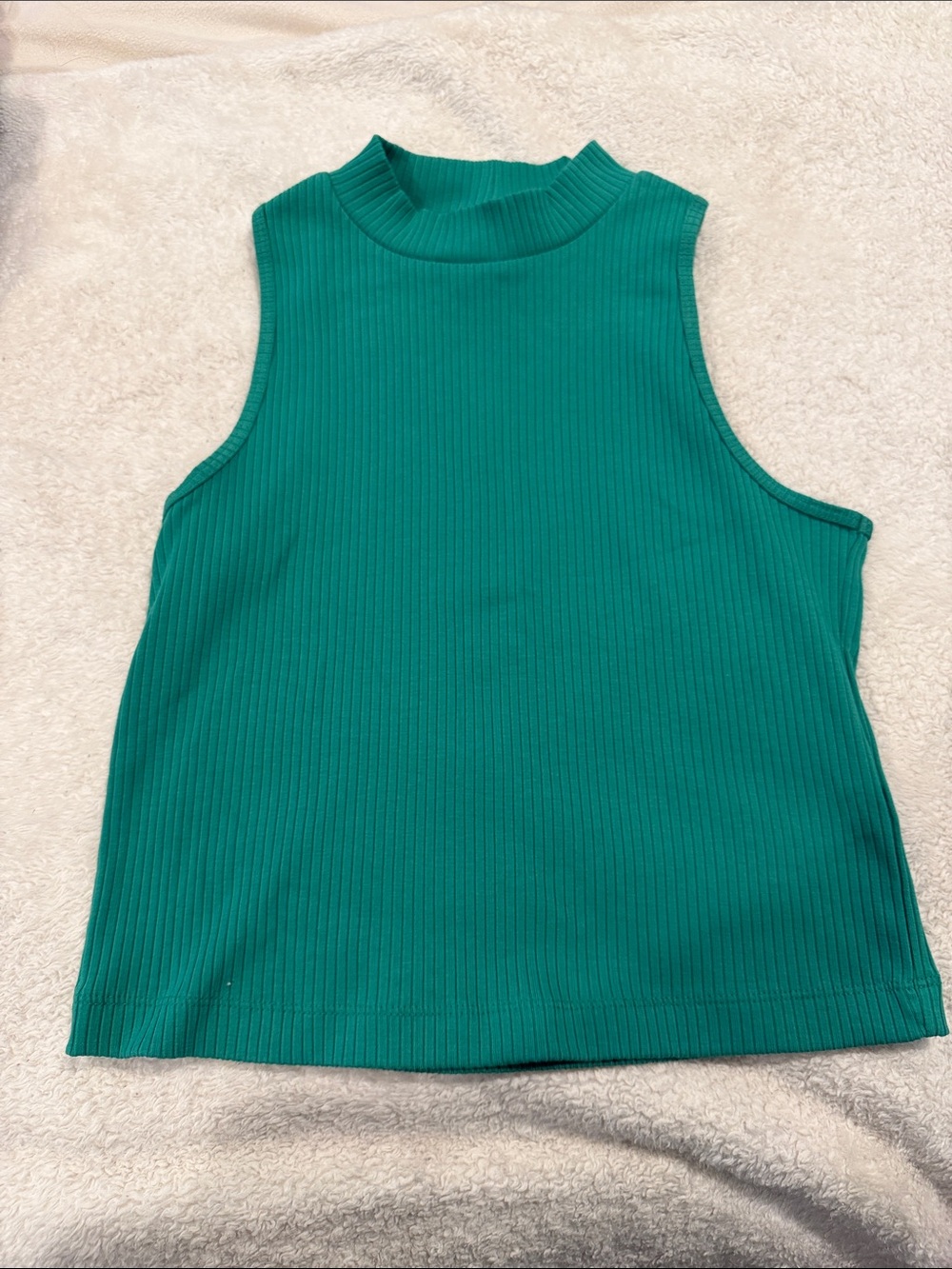 Old Navy Ribbed Mock Neck Tank Top - Teal Green